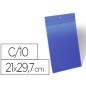 Funda durable magnetica 210x297 mm plastico azul ventana transparente pack de 10 unidades