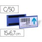 Funda durable magnetica 150x67 mm plastico azul ventana transparente pack de 50 unidades
