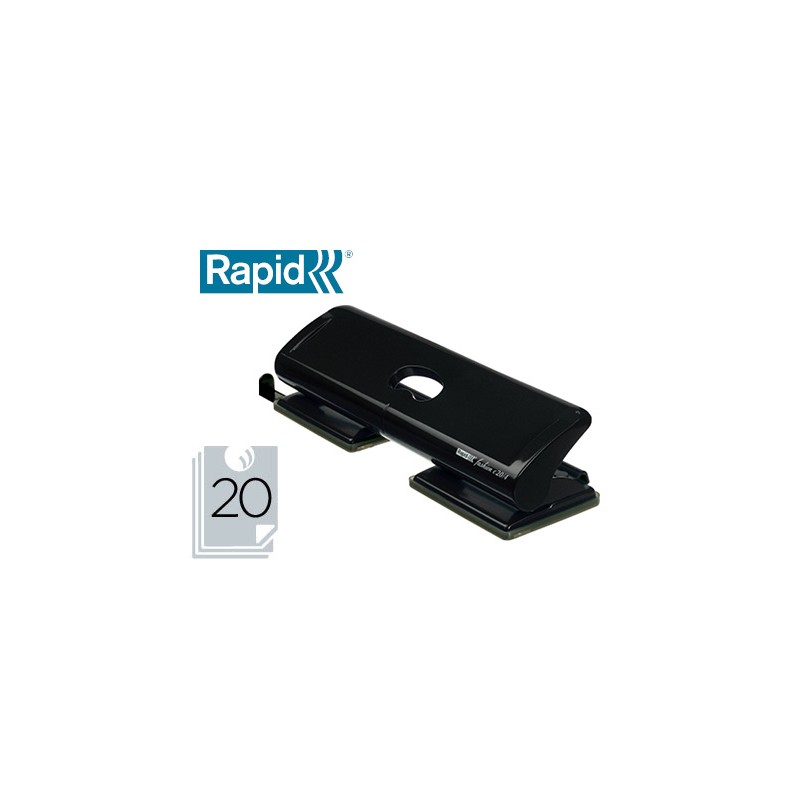 Taladrador rapid fashion fc20/4 metalico color negro 4 taladros capacidad 20 hojas