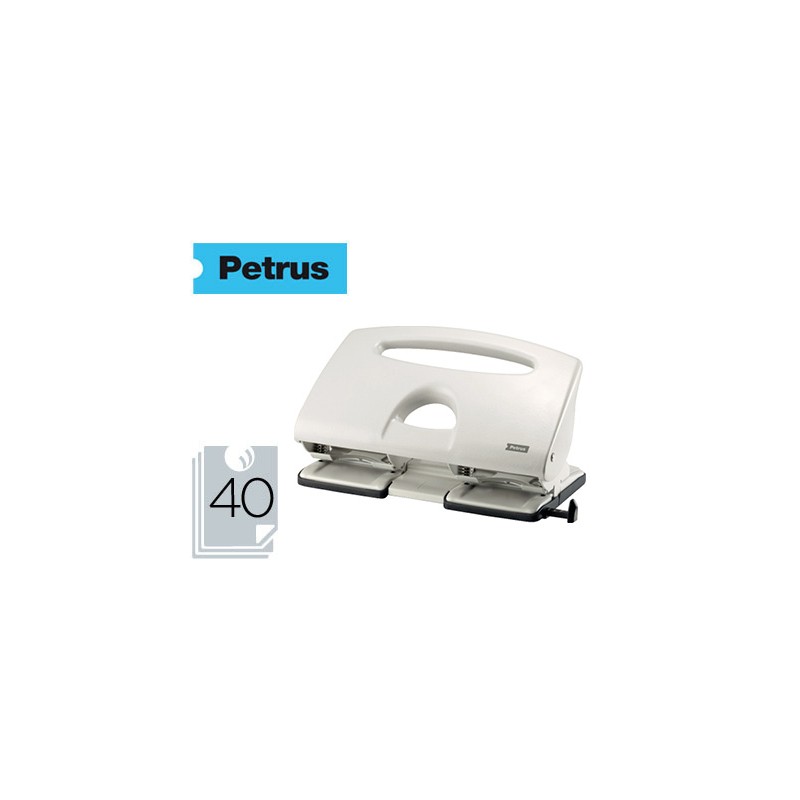 Taladrador petrus 505 metalico color gris 4 punzones capacidad 40 hojas