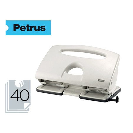 Taladrador petrus 505 metalico color gris 4 punzones capacidad 40 hojas