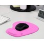 Alfombrilla para raton q-connect reposamuñecas de gel color rosa 190x230x20 mm