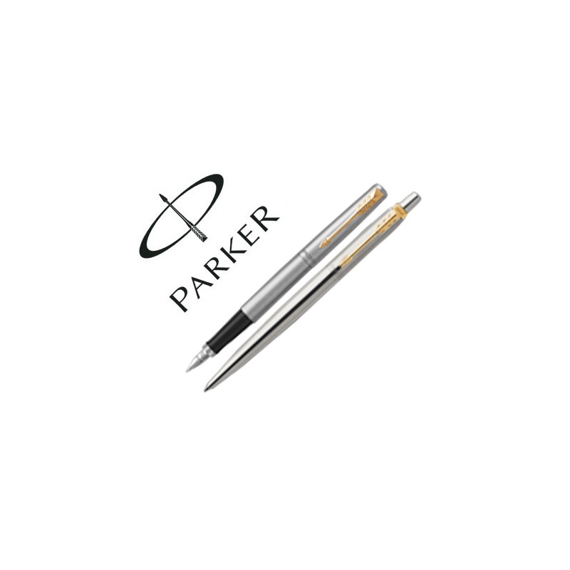 Juego parker duo jotter acero gt boligrafo + pluma