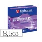 Dvd+r verbatim doble capa capacidad 8.5gb velocidad 8x 240 min pack de 5 unidades