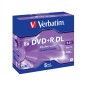 Dvd+r verbatim doble capa capacidad 8.5gb velocidad 8x 240 min pack de 5 unidades