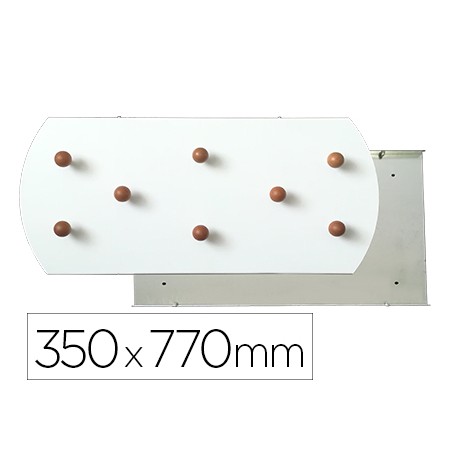 Perchero sie pared blanco 8 colgadores madera haya 350x770 mm