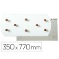 Perchero sie pared blanco 8 colgadores madera haya 350x770 mm