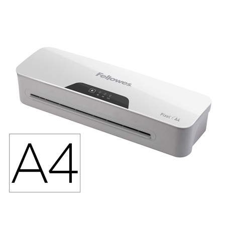Plastificadora fellowes pixel din a4 2 rodillos sistema antiatasco apagado automatico hasta 125 mc