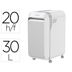 Destructora de documentos fellowes lx221 capacidad de corte 20h seguridad p5 clips grapas y tarjetas 30l blanca
