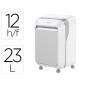 Destructora de documentos fellowes lx211 capacidad de 15 hojas seguridad p5 blanca papelera 23 l grapas