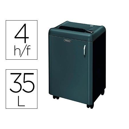 Destructora de documentos fellowes 1050hs capacidad de corte 4 hojas seguridad p7 papelera 35 l