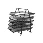 Bandeja sobremesa metalica q-connect kf18474 rejilla negro 5 bandejas movibles 350x275x375 mm