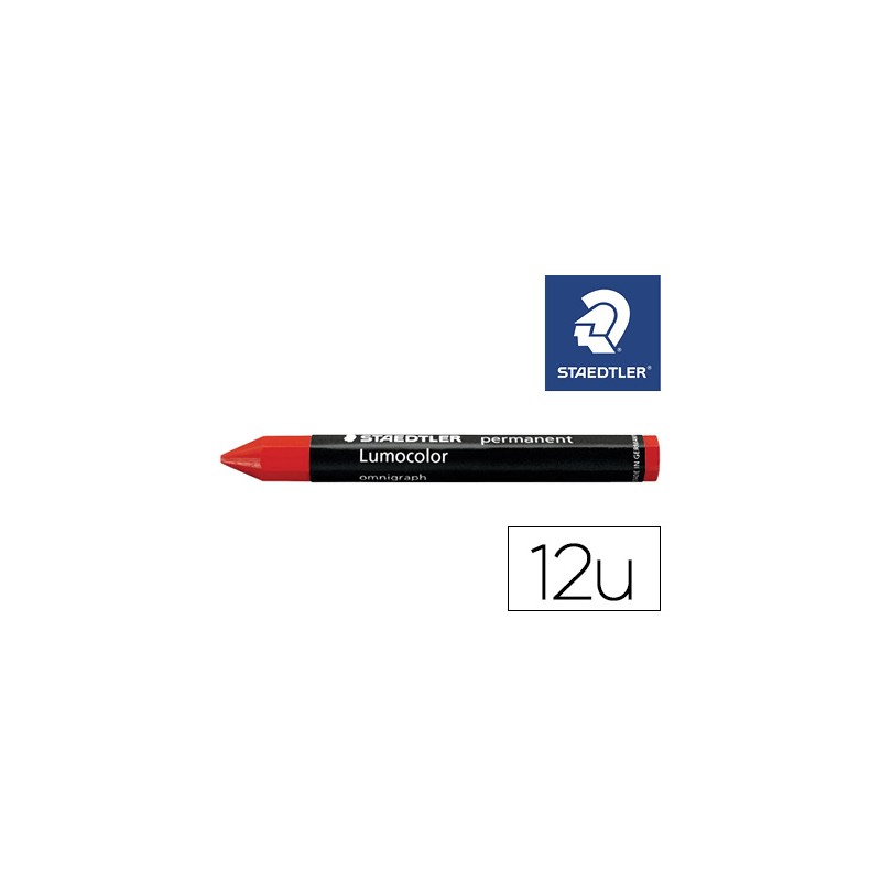 Cera staedtler para marcar rojo lumocolor permanente omnigraph 236 caja de 12 unidades