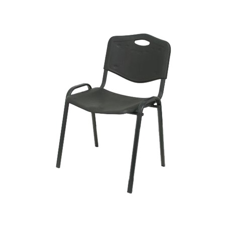 Silla apilable pyc estructura metal asiento respaldo pvc ergonomica 810x480mmx420 mm color negro