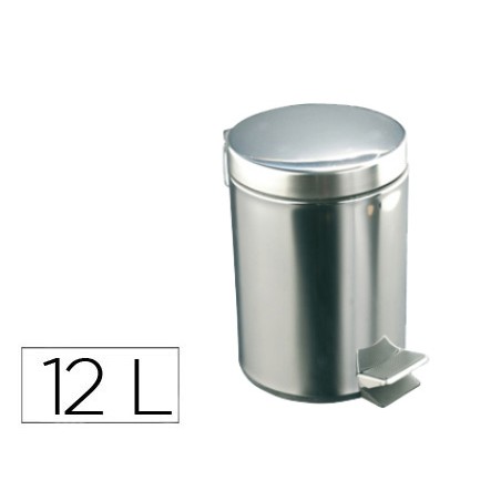 Papelera con pedal acero inoxidable brillo 12 l 400x250x300 mm