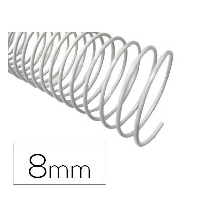 Espiral metalico q-connect blanco 64 5:1 8 mm 1mm caja de 200 unidades