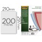 Tapa de encuadernacion fellowes din a4 pvc transparente cristal 200 micras pack de 100 unidades Tapa de encuadernacion fellowes din a4 pvc transparente cristal 200 micras pack de 100 unidades