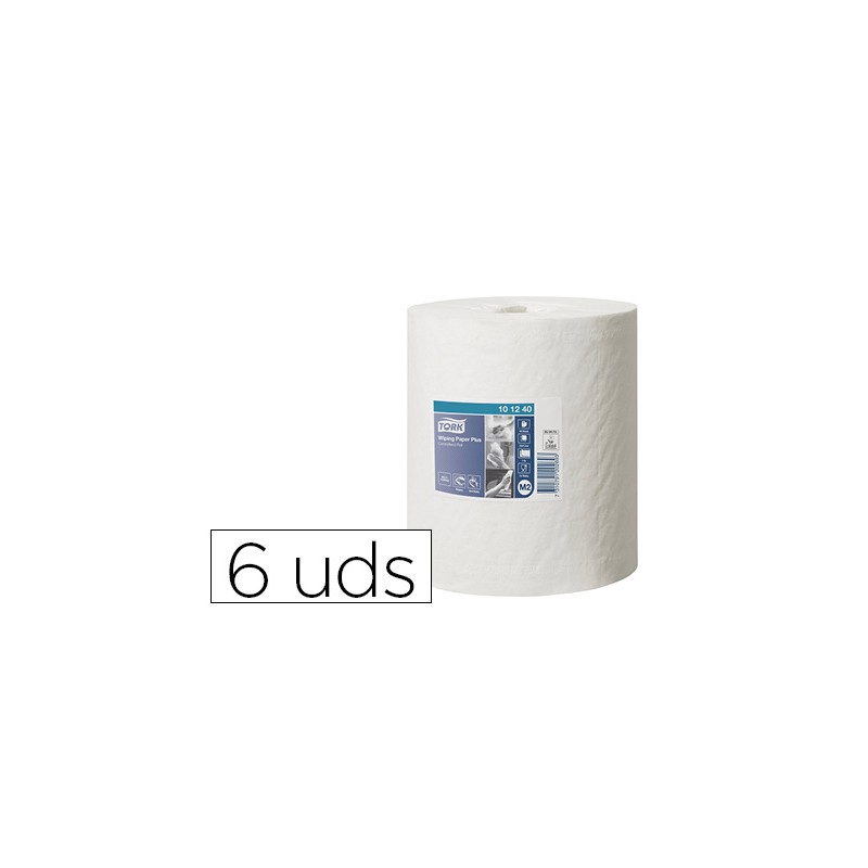 Papel secamanos tork extra ancho 215 mm largo 160 m 2 capas para dispensador m2 paquete de 6 unidades
