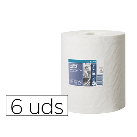 Papel secamanos tork extra ancho 215 mm largo 160 m 2 capas para dispensador m2 paquete de 6 unidades