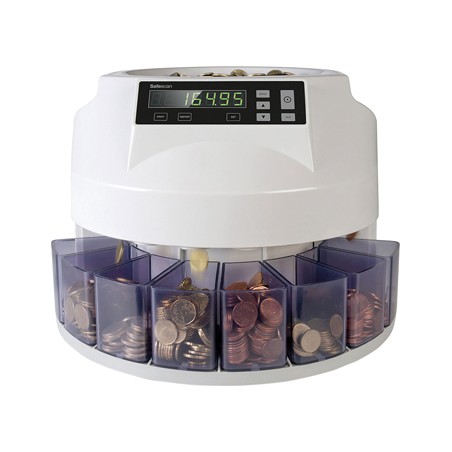 Contador y clasificador de monedas safescan 1250eur velocidad 200 monedas / minuto capacidad 500 monedas