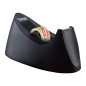 Portarrollo sobremesa tesa plastico easy cut curve negro para cinta de 33 m x19 mm + 1 cinta tesafilm transparente