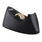 Portarrollo sobremesa tesa plastico easy cut curve negro para cinta de 33 m x19 mm + 1 cinta tesafilm transparente
