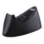 Portarrollo sobremesa tesa plastico easy cut curve negro para cinta de 33 m x19 mm + 1 cinta tesafilm transparente