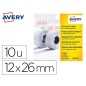 Etiqueta avery 1 linea adhesivo permanente 26x12 mm blanca rollo 1500 unidades caja de 10 unidades Etiqueta avery 1 linea adhesivo permanente 26x12 mm blanca rollo 1500 unidades caja de 10 unidades