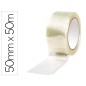 Cinta adhesiva q-connect monofilamentos transparente 50 m x 50 mm para embalaje