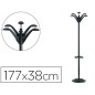 Perchero metalico unilux flora pie 6 colgadores con paraguero y bandeja goteo negro 177x38 cm Perchero metalico unilux flora pie 6 colgadores con paraguero y bandeja goteo negro 177x38 cm