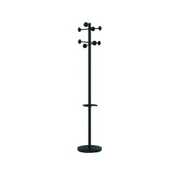 Perchero metalico unilux accueil pie 8 colgadores con paraguero y bandeja goteo negro 177x38 cm