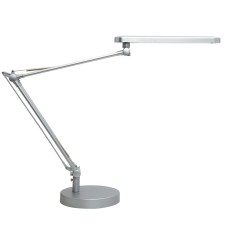 Lampara de escritorio unilux led 7w 665lm cabezal giro 360ºbrazo 3 articulaciones gris metalizado