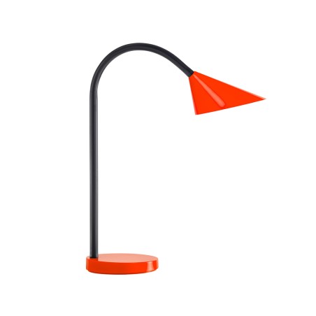 Lampara de escritorio unilux led 6w 625lm brazo flexible rojo
