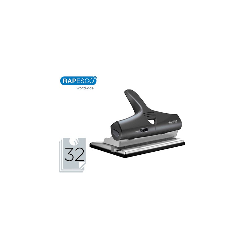 Taladrador rapesco alu 95 negro ajustable 2,3 y 4 taladros capacidad 32 hojas Taladrador rapesco alu 95 negro ajustable 2,3 y 4 taladros capacidad 32 hojas