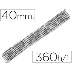 Espiral metalico q-connect 64 5:1 40mm 1,2mm caja de 25 unidades