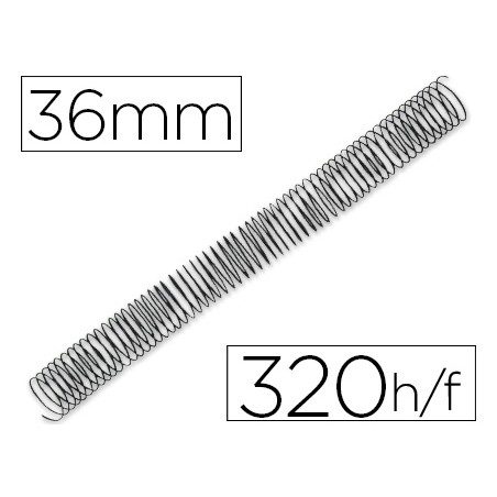 Espiral metalico q-connect 64 5:1 36mm 1,2mm caja de 25 unidades