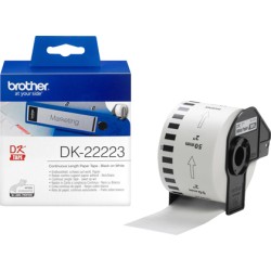 Etiqueta brother dk22223 cinta papel continuo adhesiva removible blanca 50 mm x 30,48 m