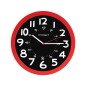Reloj q-connect de pared plastico oficina redondo 30 cm color rojo y esfera color negro