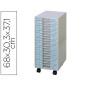 Archivador metalico clen 20 bandejas plastico de 2,5 cm de altura con ruedas color gris claro 680x303x371 mm Archivador metalico clen 20 bandejas plastico de 2,5 cm de altura con ruedas color gris claro 680x303x371 mm