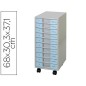 Archivador metalico clen 10 bandejas plastico de 5,5 cm de altura con ruedas color gris claro 680x303x371 mm Archivador metalico clen 10 bandejas plastico de 5,5 cm de altura con ruedas color gris claro 680x303x371 mm