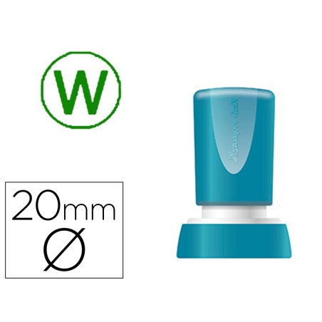 Sello x'stamper quix personalizable color verde redondo diametro 20 mm q-34