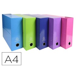 5 Unidades - Caja transferencia exacompta iderama din a4 lomo 90 mm colores surtidos