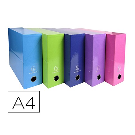 5 Unidades - Caja transferencia exacompta iderama din a4 lomo 90 mm colores surtidos