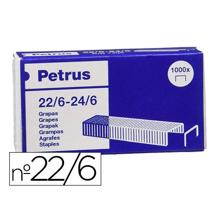 Grapas petrus nº 22/6 galvanizada caja de 1000 unidades