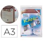 Funda de presentacion djois adhesiva removible din a3 con esquina magnetica capacidad para 10 hojas pack