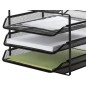 Bandeja clasificadora sobres q-connect kf17296 metalica rejilla negra 3 bandejas 300x350x420 mm