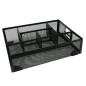 Organizador sobremesa q-connect kf17291 bandeja metalica rejilla negra con 6 departamentos 235x183x65 mm