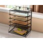 Bandeja sobremesa q-connect kf17289 metalica rejilla negra 6 bandejas 325x230x390 mm