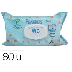Papel higienico humedo freshness paquete con tapa de 80 unidades
