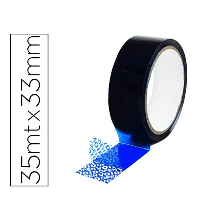 Cinta seguridad q-connect precinto postal azul 35 m x 33 mm